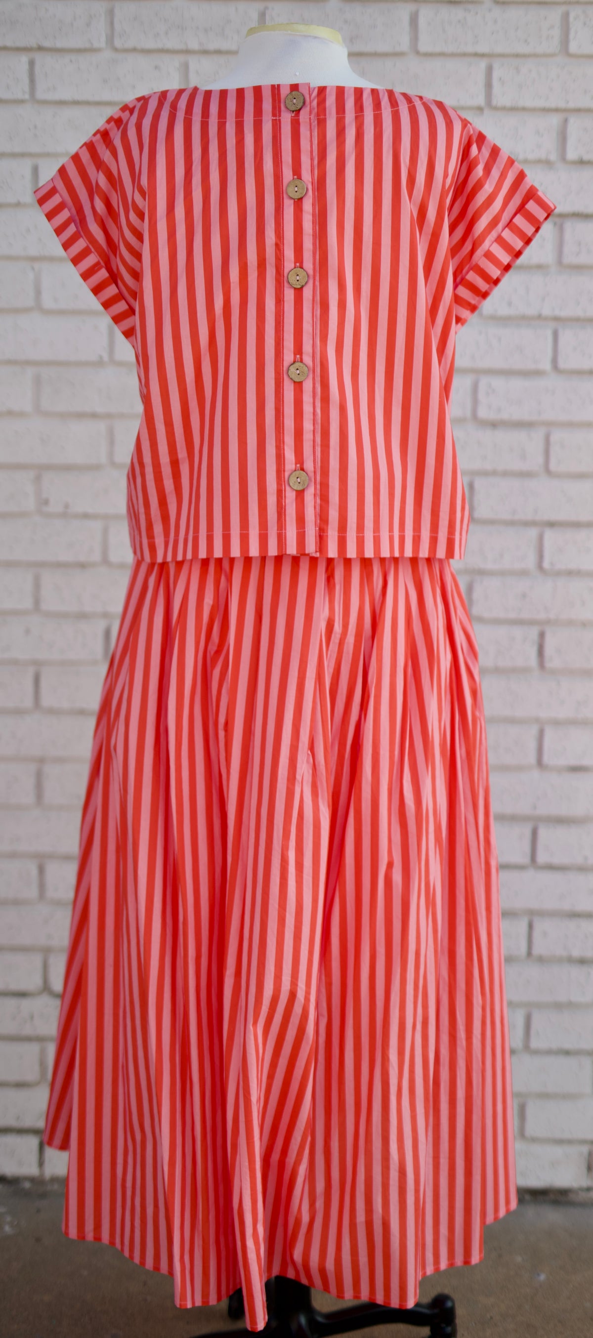 STRIPED MIDI SKIRT AND TOP 2 PC SET