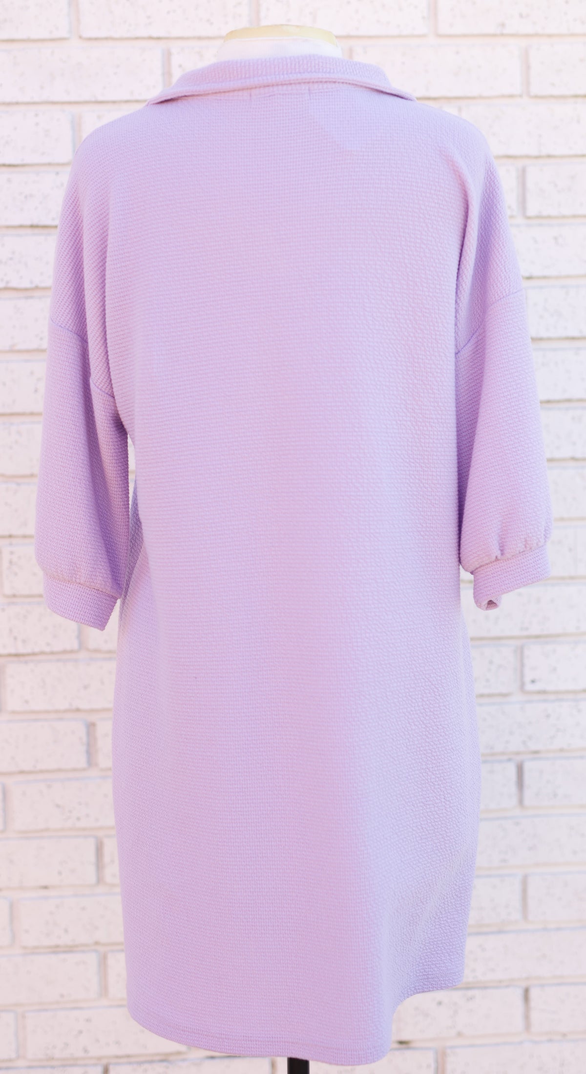 LAVENDER COLLARED PREPPY 1/2 SLEEVE DRESS