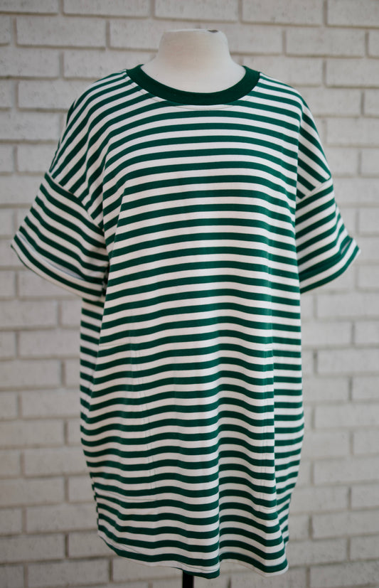 STRIPED OVERSIZED TEE DRESS