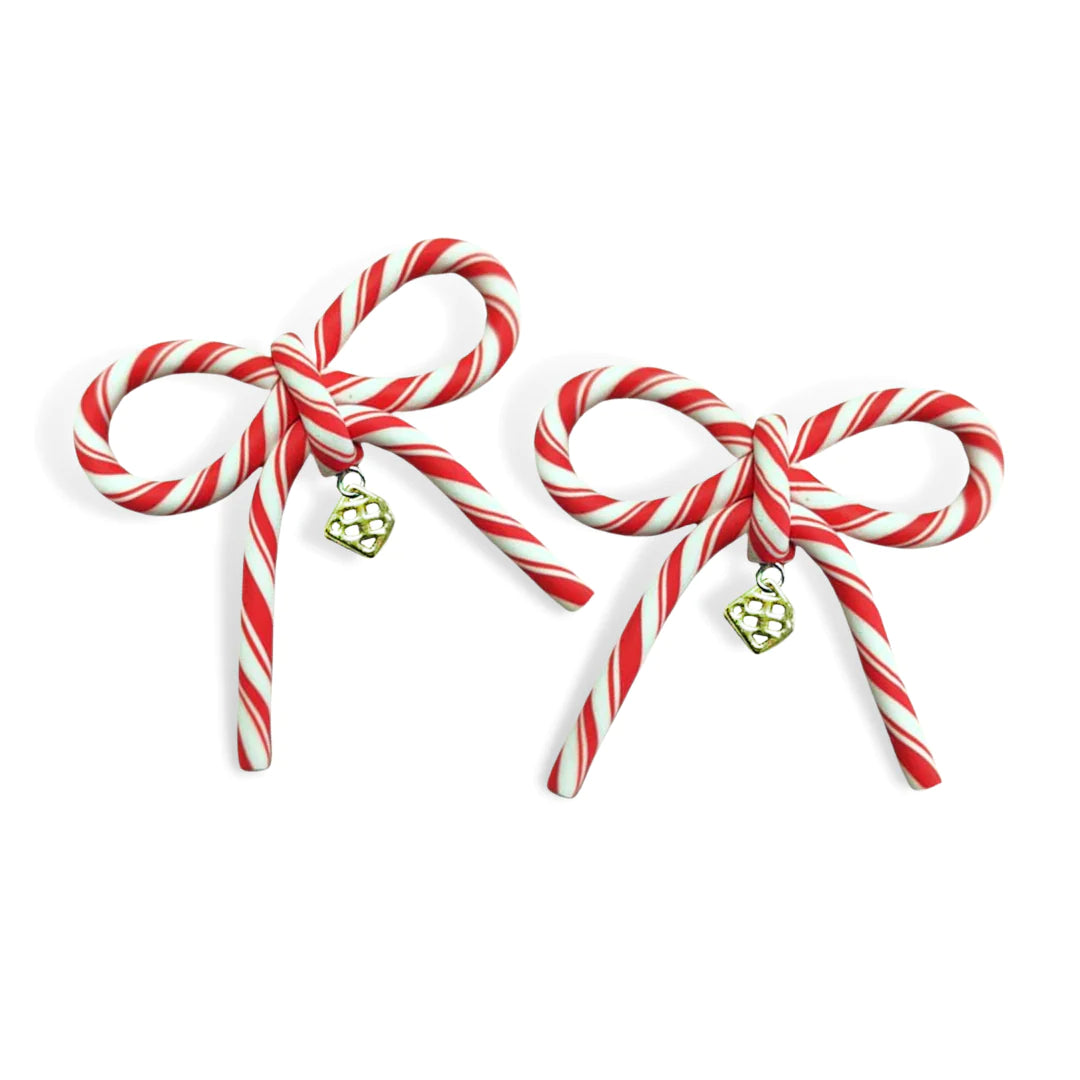 Brianna Cannon Candy Cane Bow Earrings