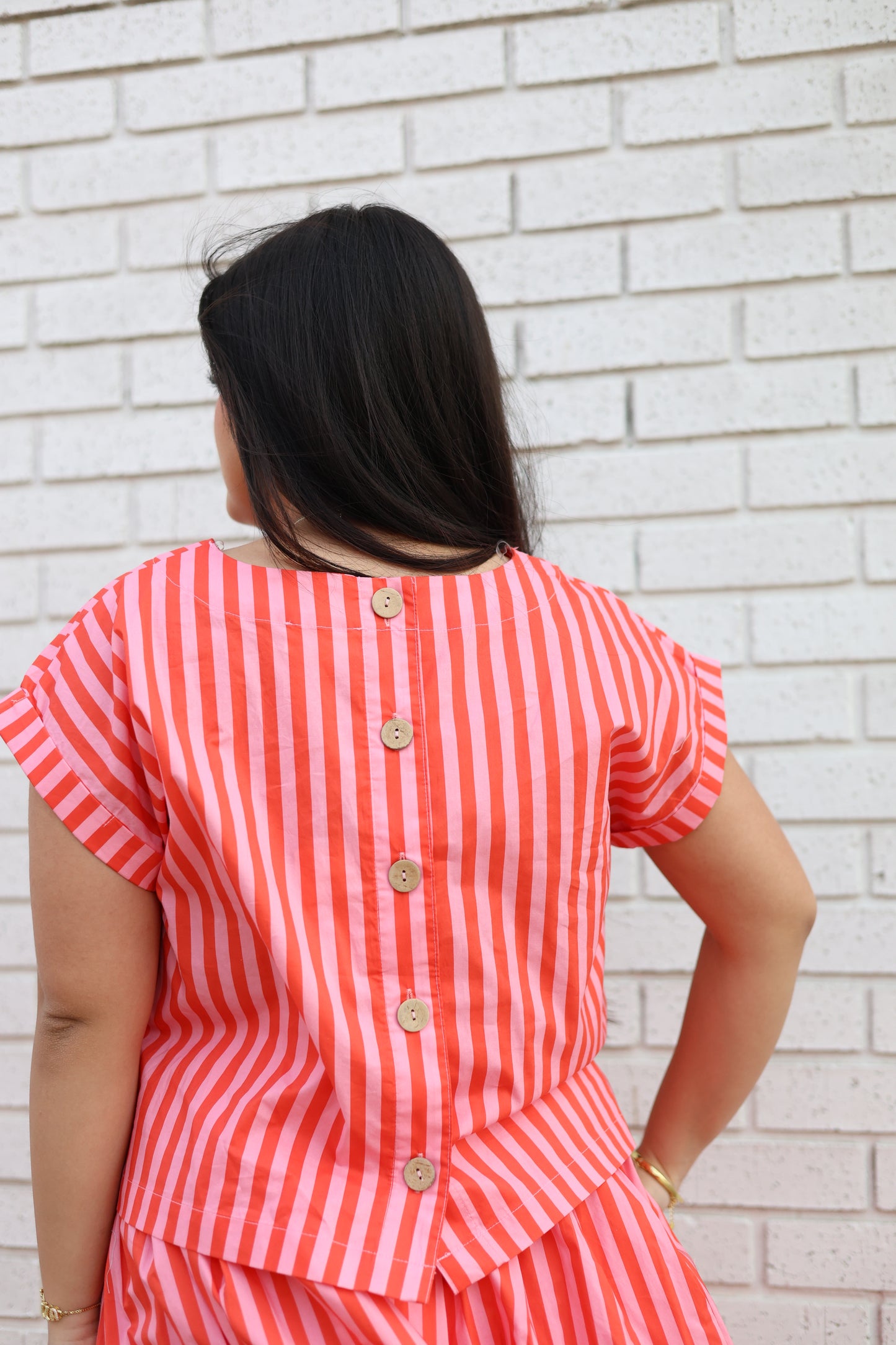 STRIPED MIDI SKIRT AND TOP 2 PC. SET