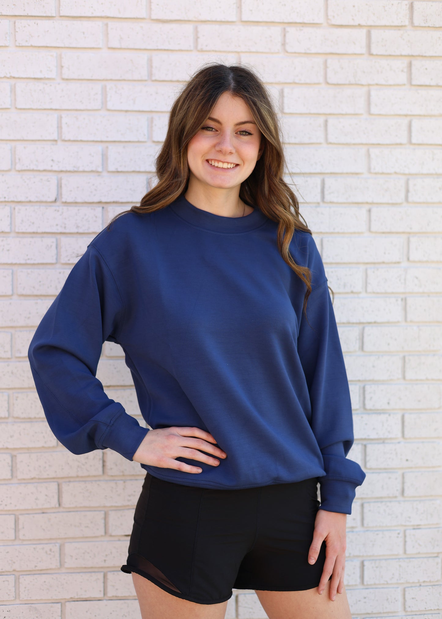 SCUBA MOCK NECK PULLOVER - SMOKY NAVY
