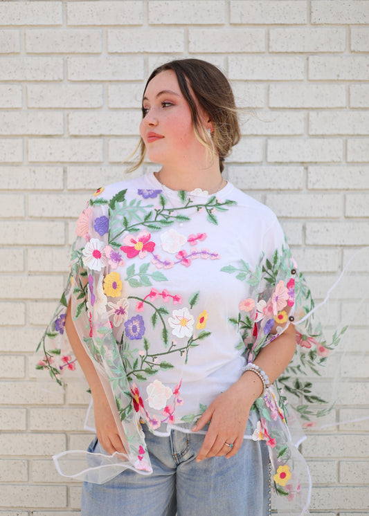 DIVINE 7-WAY SCARF - WHITE/MULTI FLORAL