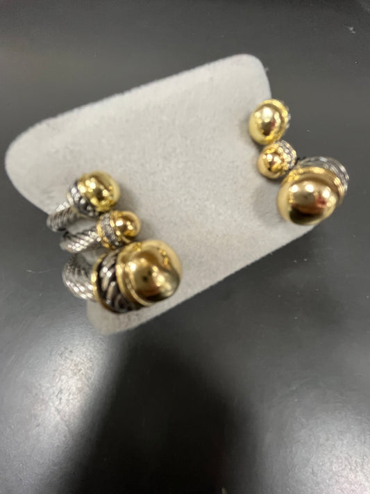 SILVER CABLE BRACELET WITH GOLD END CAPS