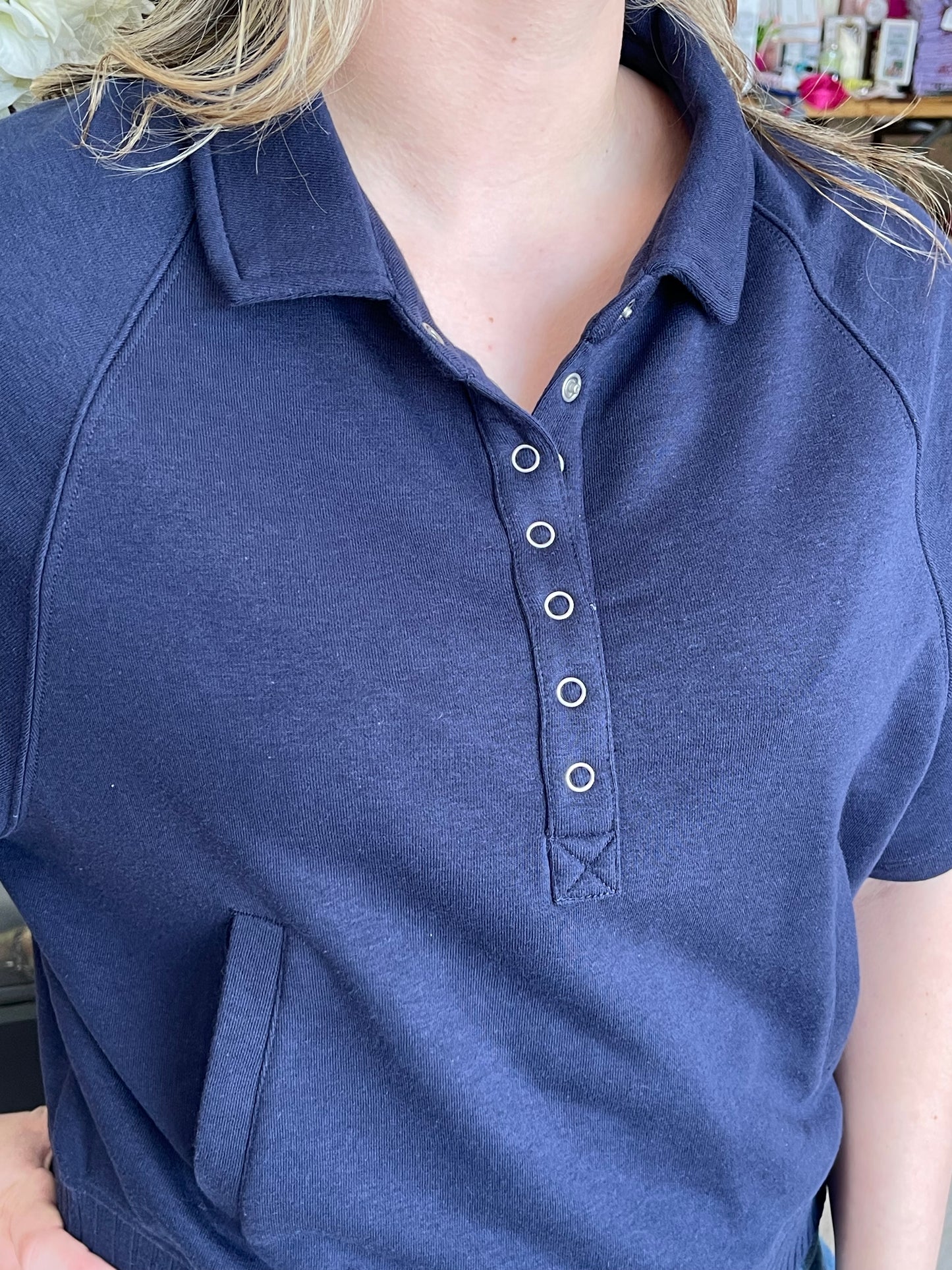 Navy Button-up Collared Shirt