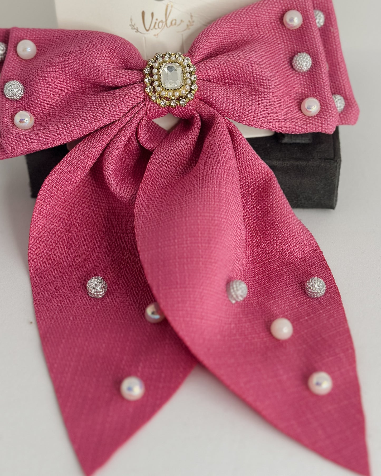 FUCHSIA PEARL BOW