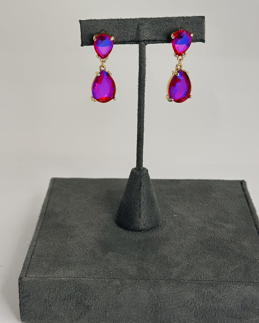 DOUBLE TEAR DROP SHAPED GEM EARRINGS - Pharm Favorites by Economy Pharmacy
