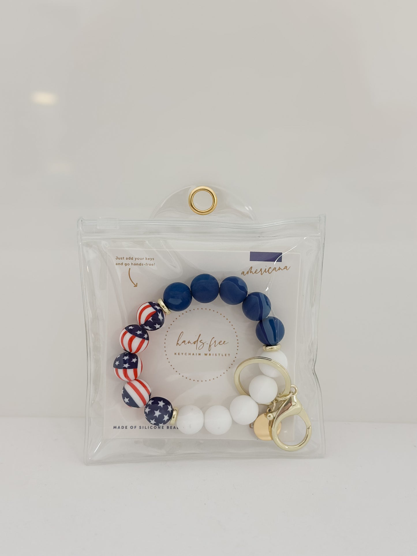 HANDS-FREE KEYCHAIN WRISTLET - AMERICANA - Pharm Favorites by Economy Pharmacy