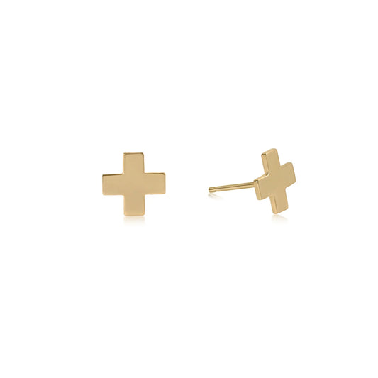 Signature Cross Gold Stud - Gold