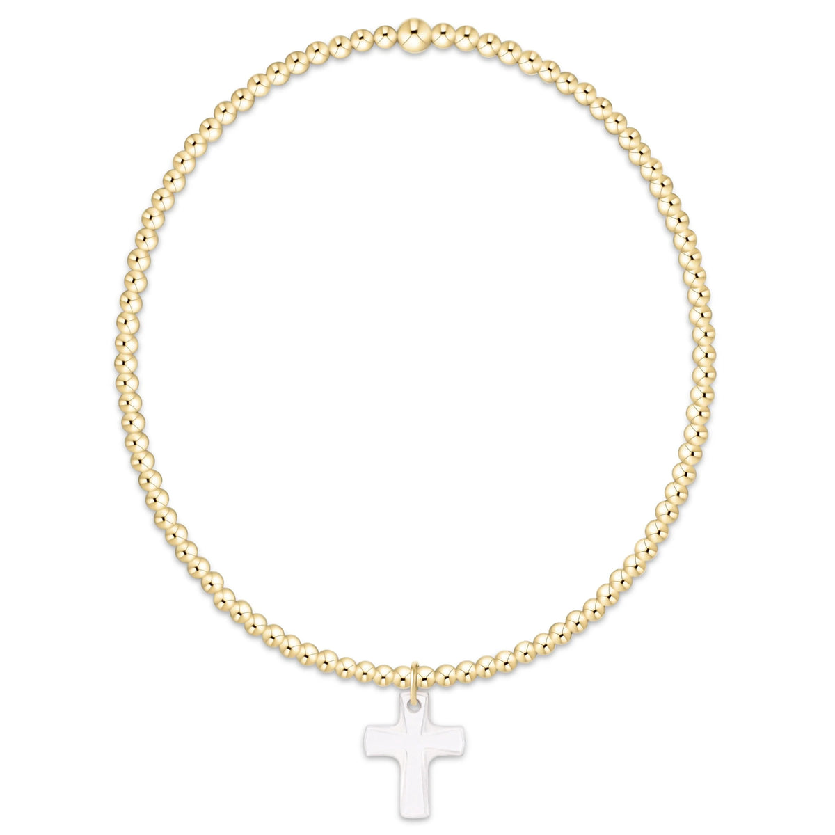 CLASSIC GOLD 2MM BRACELET - BLESSED CRYSTAL CHARM