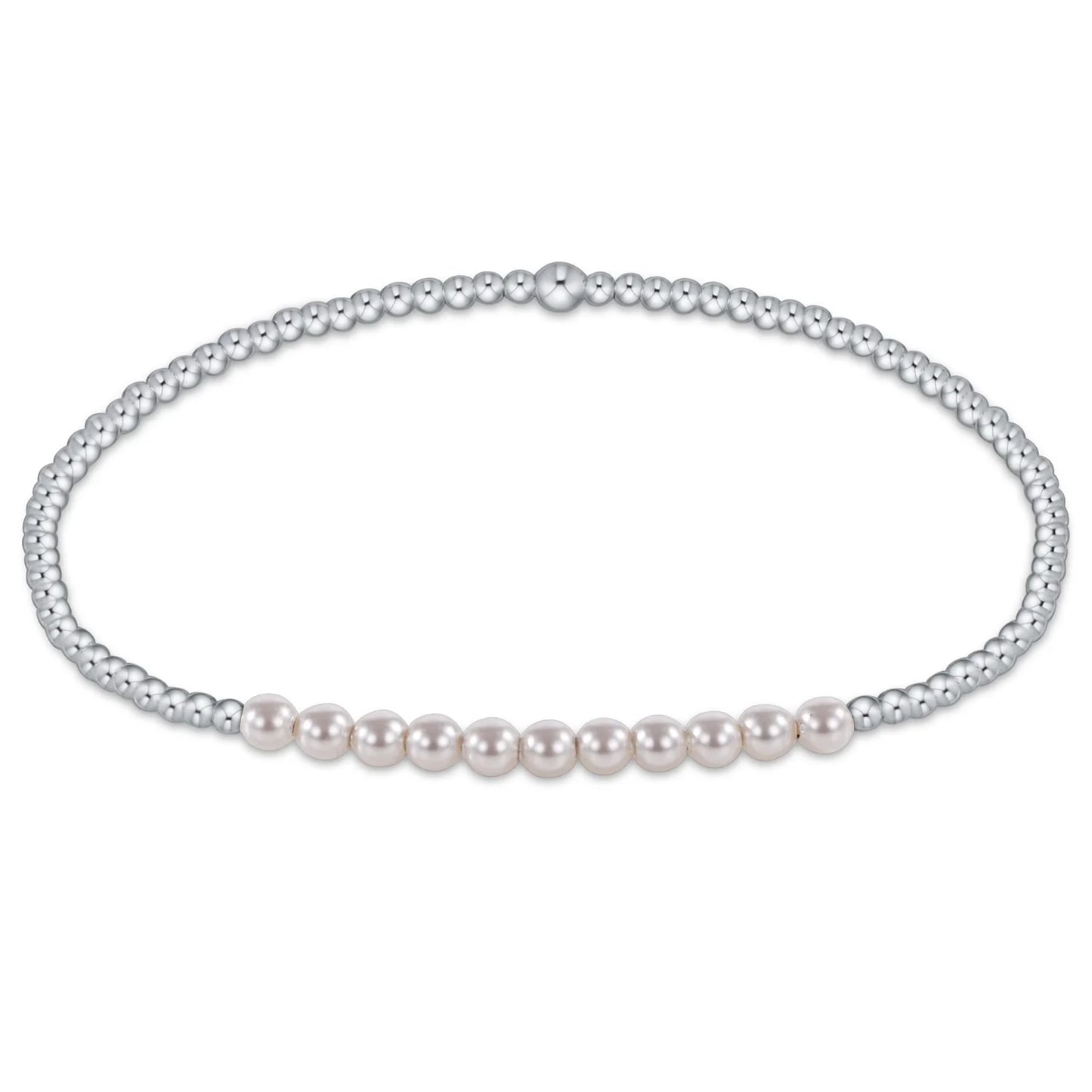 STERLING BLISS 2MM BEAD BRACELET - PEARL