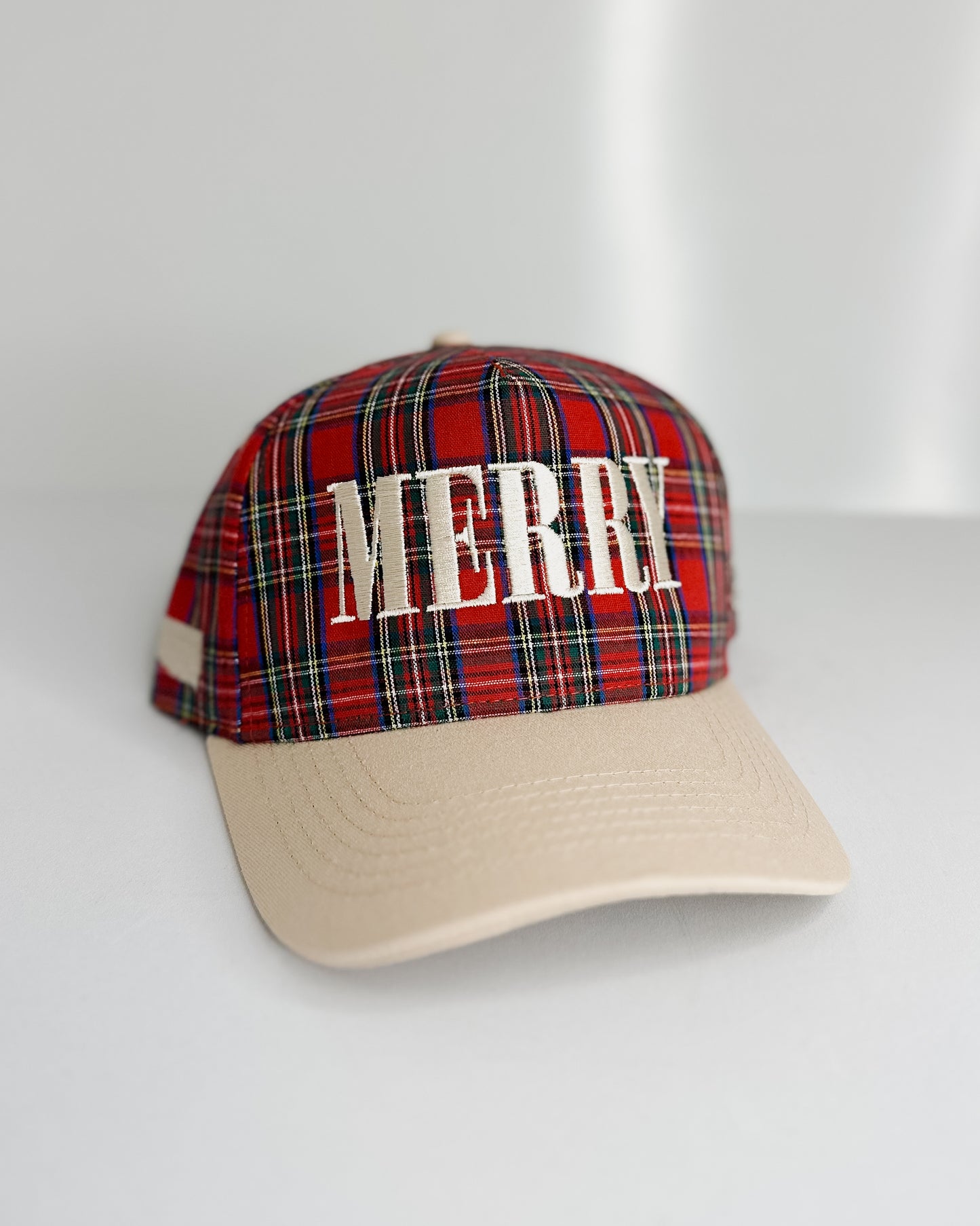 IVORY/PLAID HAT - MERRY