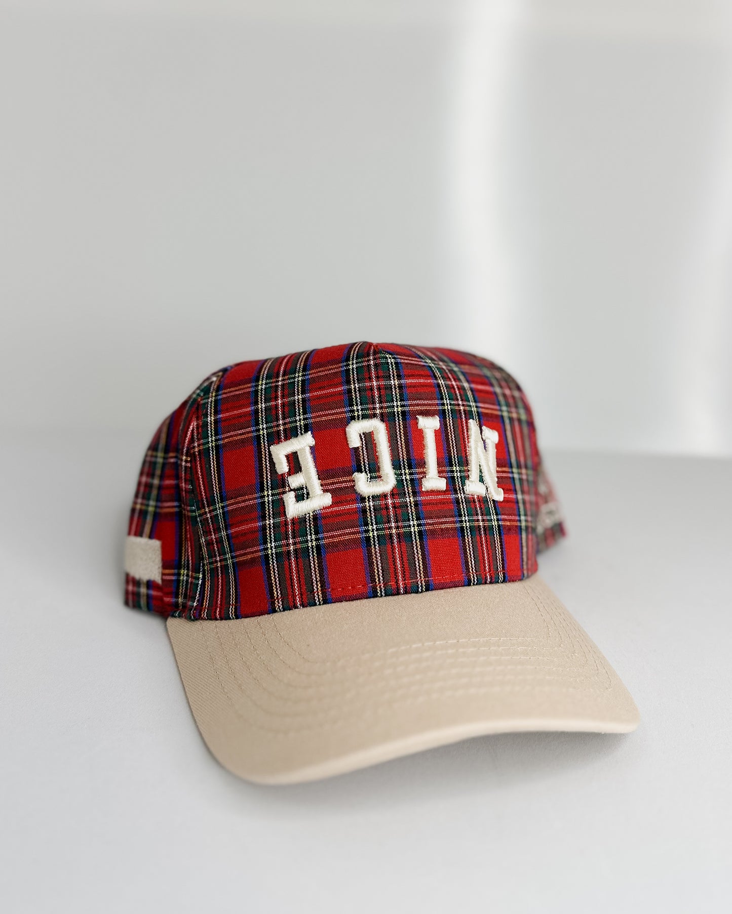 PLAID/TAN - NICE UPSIDE DOWN BACKWARDS