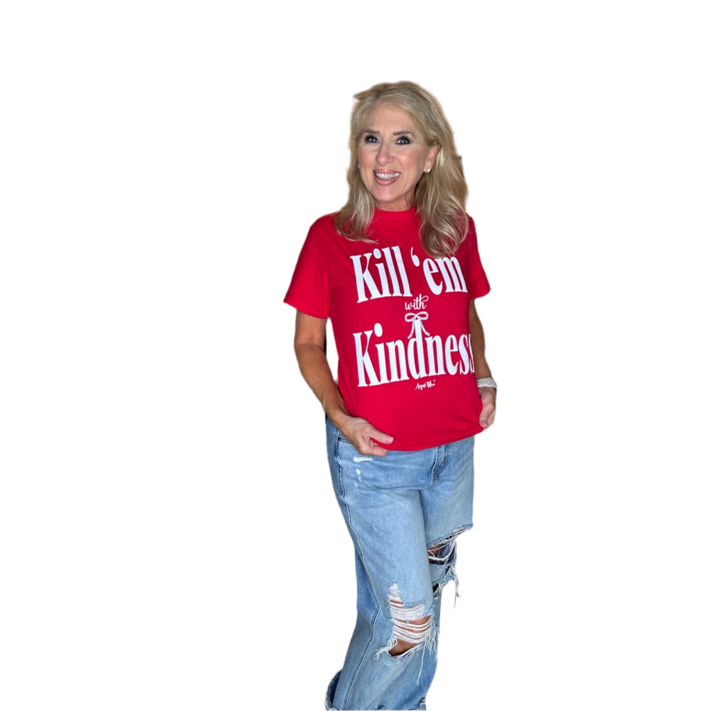 RED KILL EM WITH KINDNESS TEE