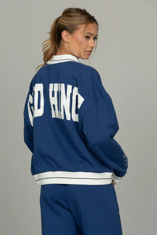 AZURE PREP STRIPE MOCK NECK