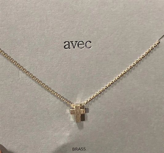 Gold 16"-18" Necklace with Gold Cross