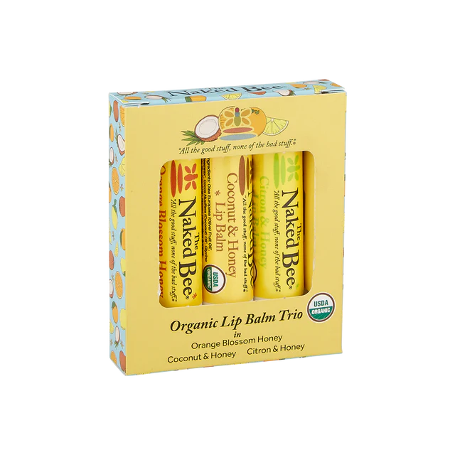 THE NAKED BEE USDA ORGANIC LIP BALM TRIO