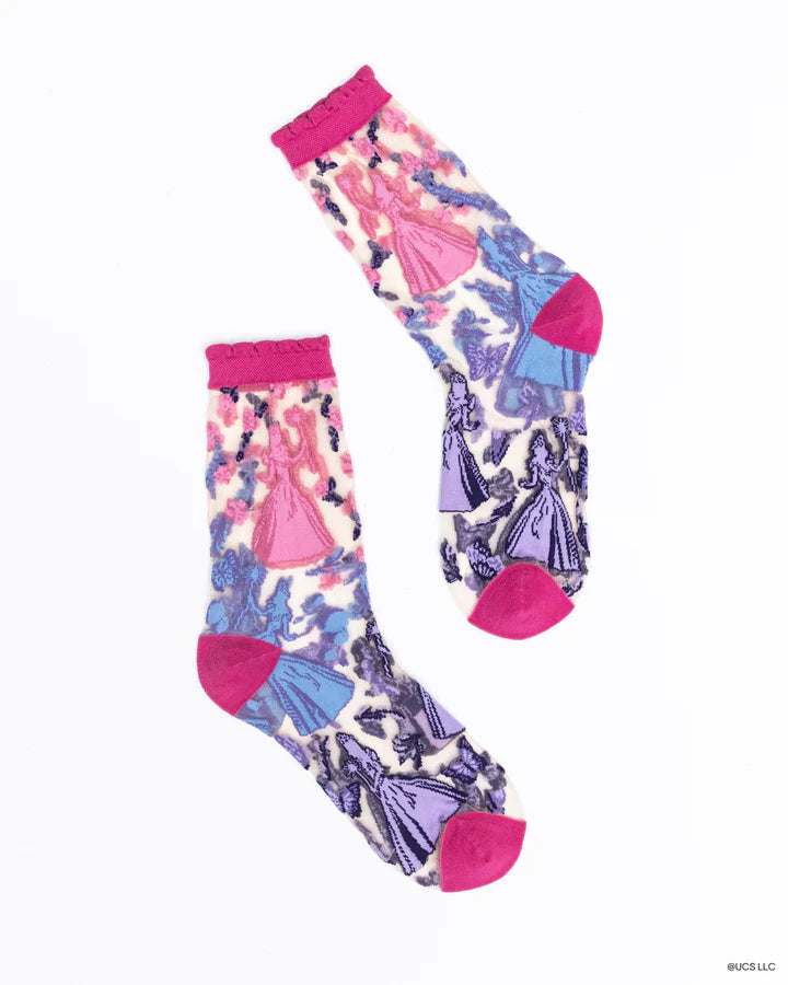 SOCK CANDY - WICKED GLINDAS SILHOUETTE RUFFLE SHEER CREW SOCK - Pharm Favorites by Economy Pharmacy