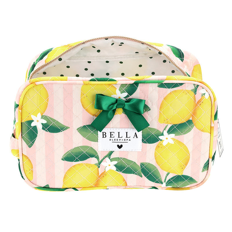 QUILTED COSMETIC BAG - LEMONS