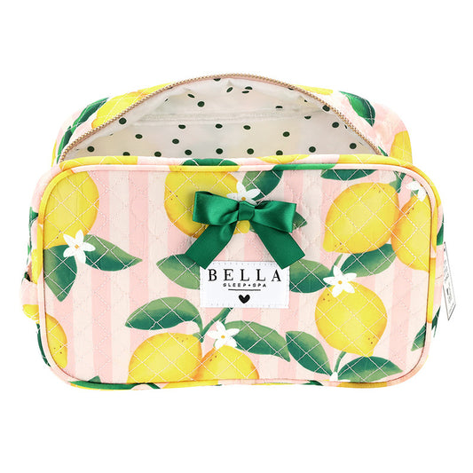 QUILTED COSMETIC BAG - LEMONS