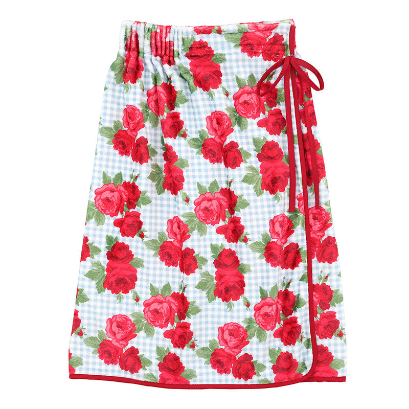 SPA WRAP - ROSES AND BLUE GINGHAM