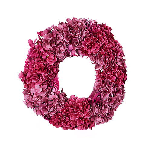 PINK HYDRANGEA WREATH - 24"