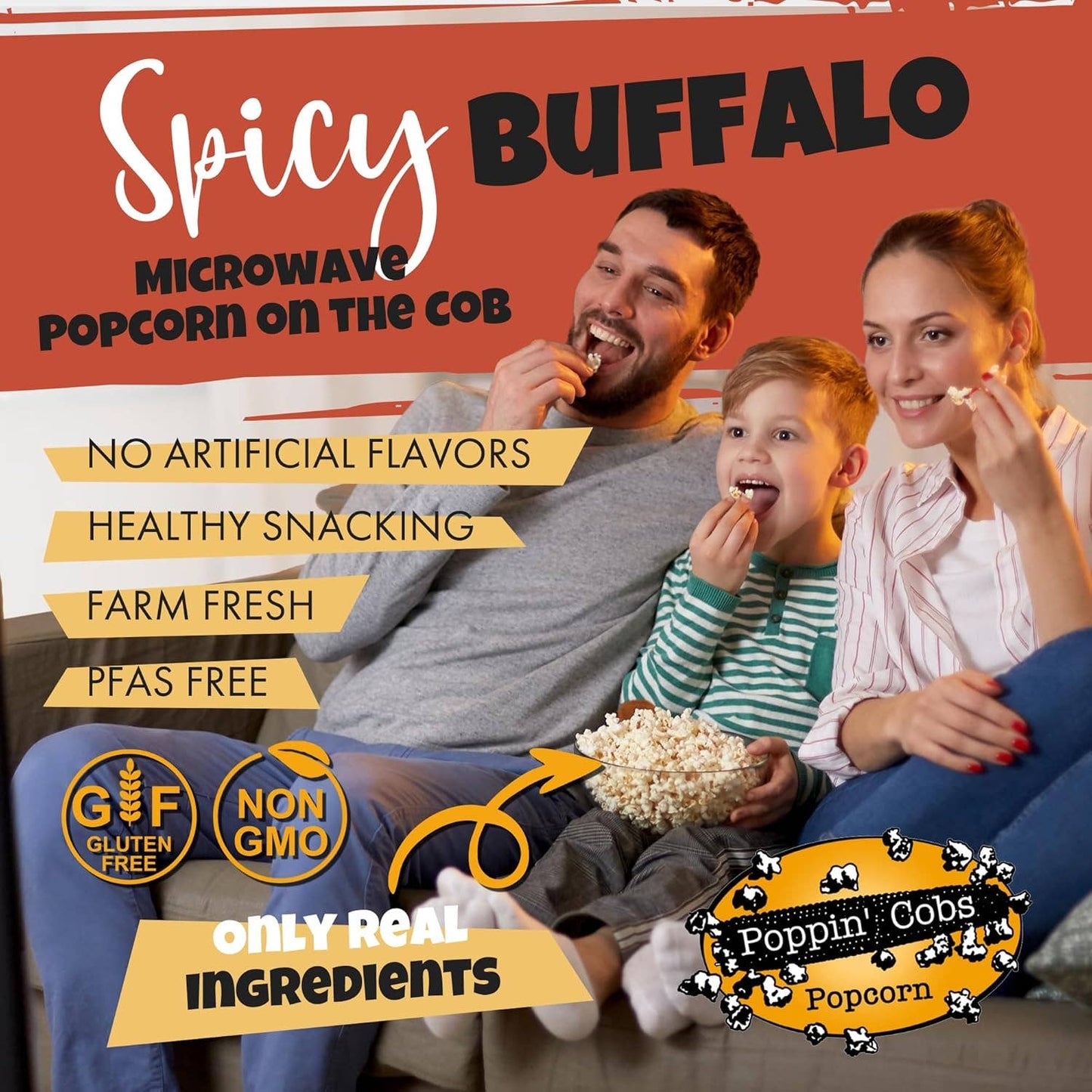 Popcorn on the Cob with Spicy Buffalo Seasoning