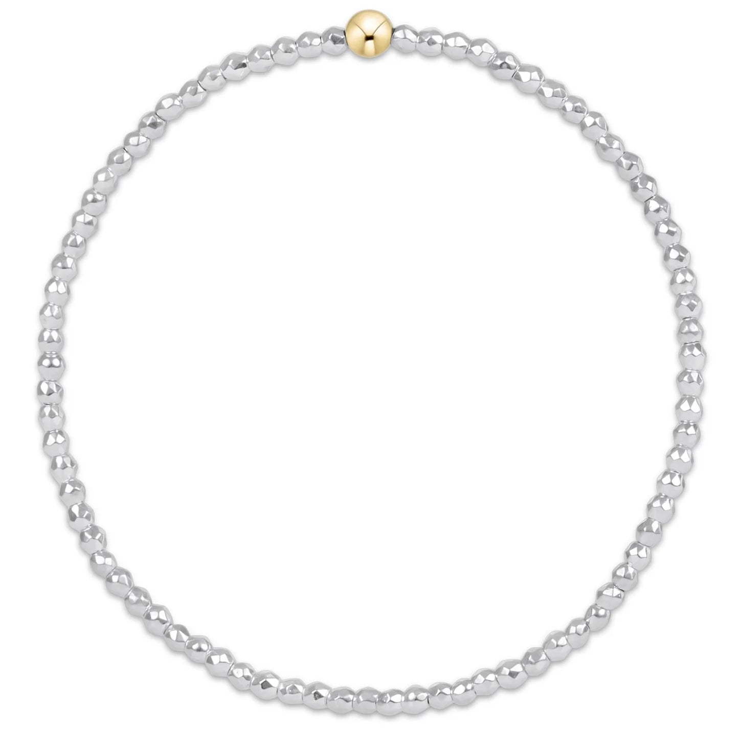 FACETED HEMATITE 2MM BEAD BRACELET