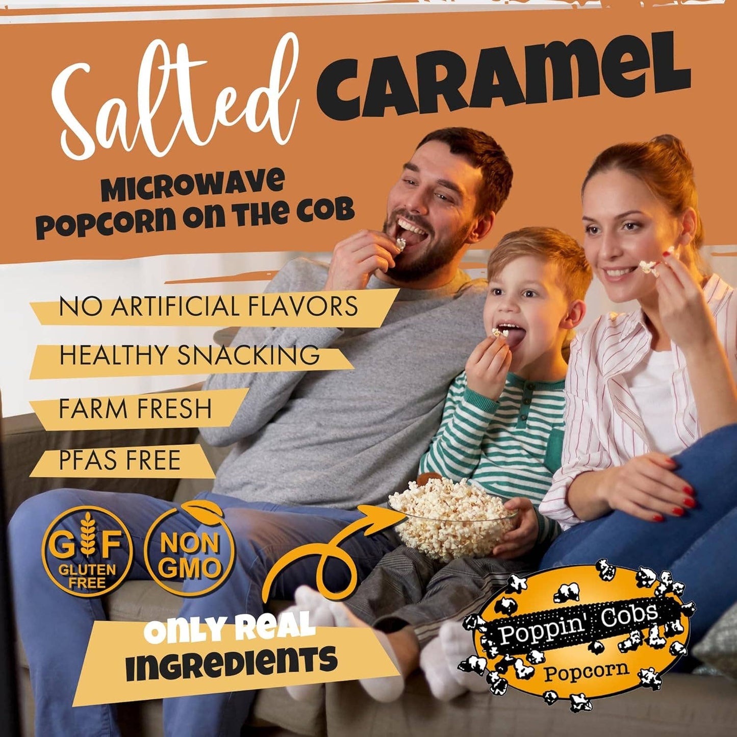 Popcorn on the Cob with Salted Carmel Seasoning