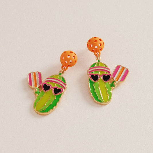 PICKLE PLAYING PICKLEBALL HYPOALLERGENIC EARRINGS