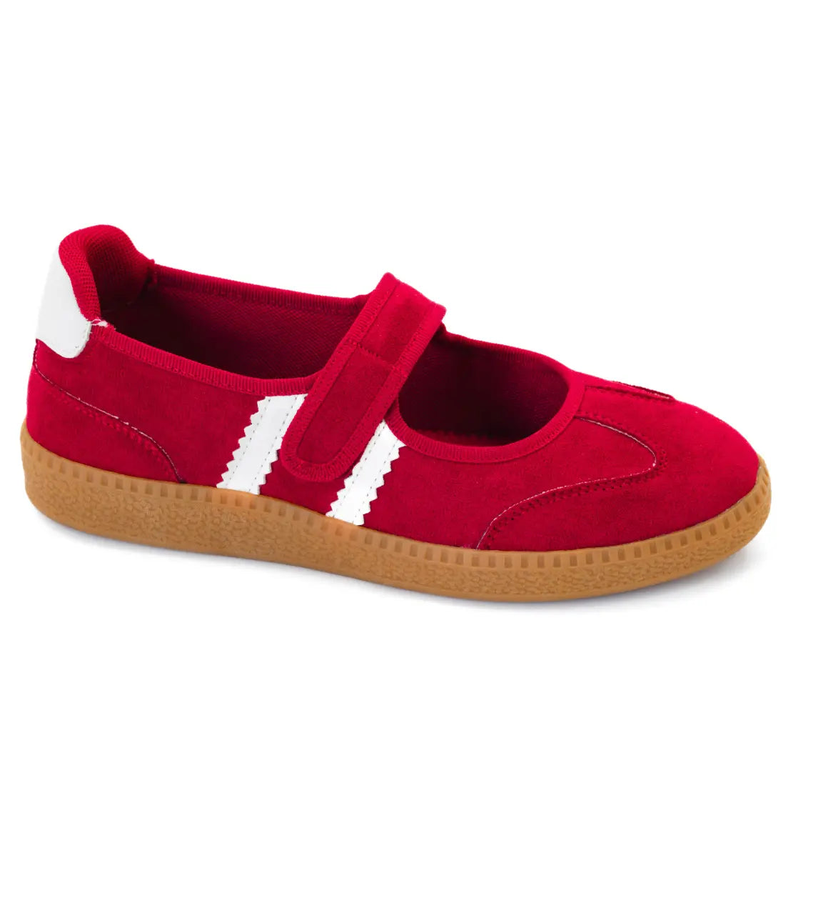 CALM DOWN - RED FAUX SUEDE DRESS SNEAKERS - Pharm Favorites by Economy Pharmacy