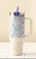 40 OZ LIFESTYLE FLIP STRAW TUMBLER - SECRET GARDEN BLUE