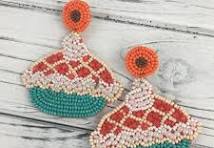 BEADED PUMPKIN PIE EARRING