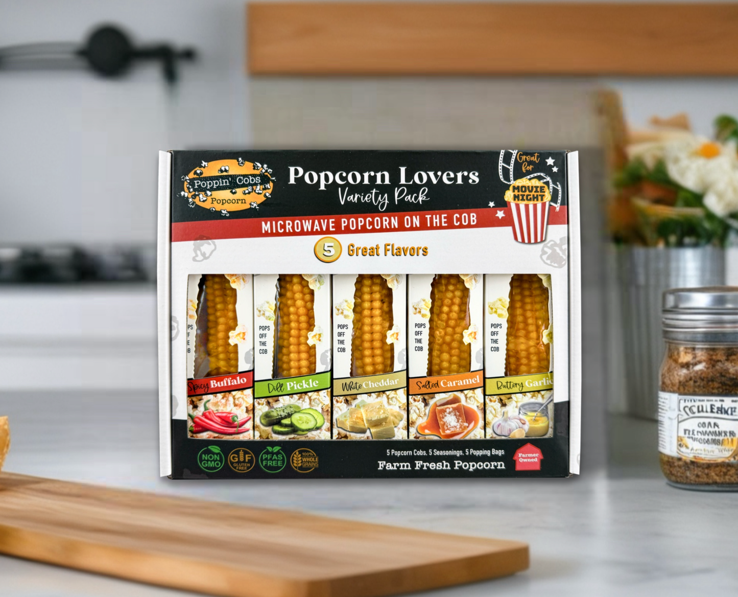 Movie Night Variety Pack of Popcorn on the Cob - Gift Set