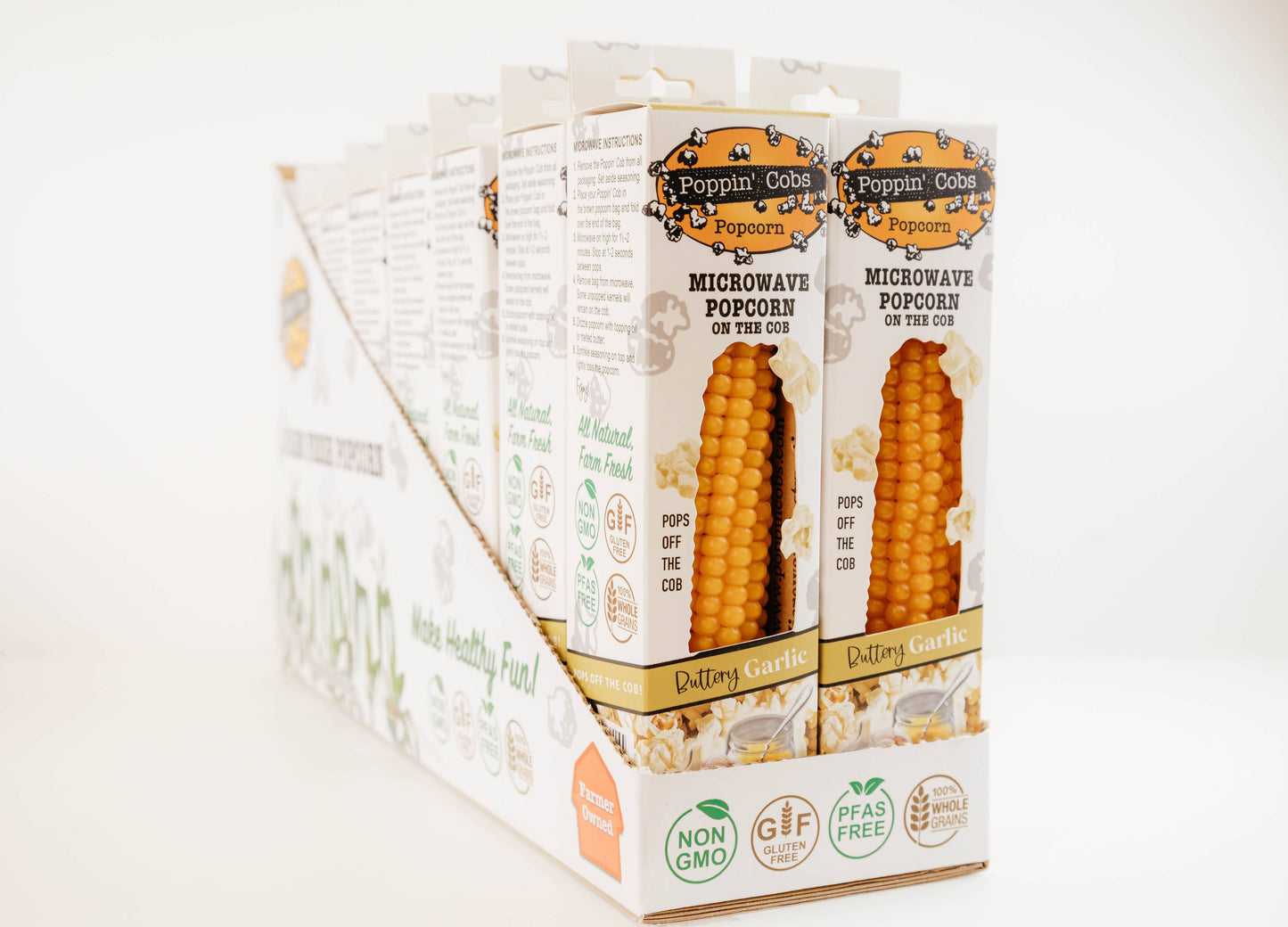 Popcorn on the Cob with Buttery Garlic Seasoning