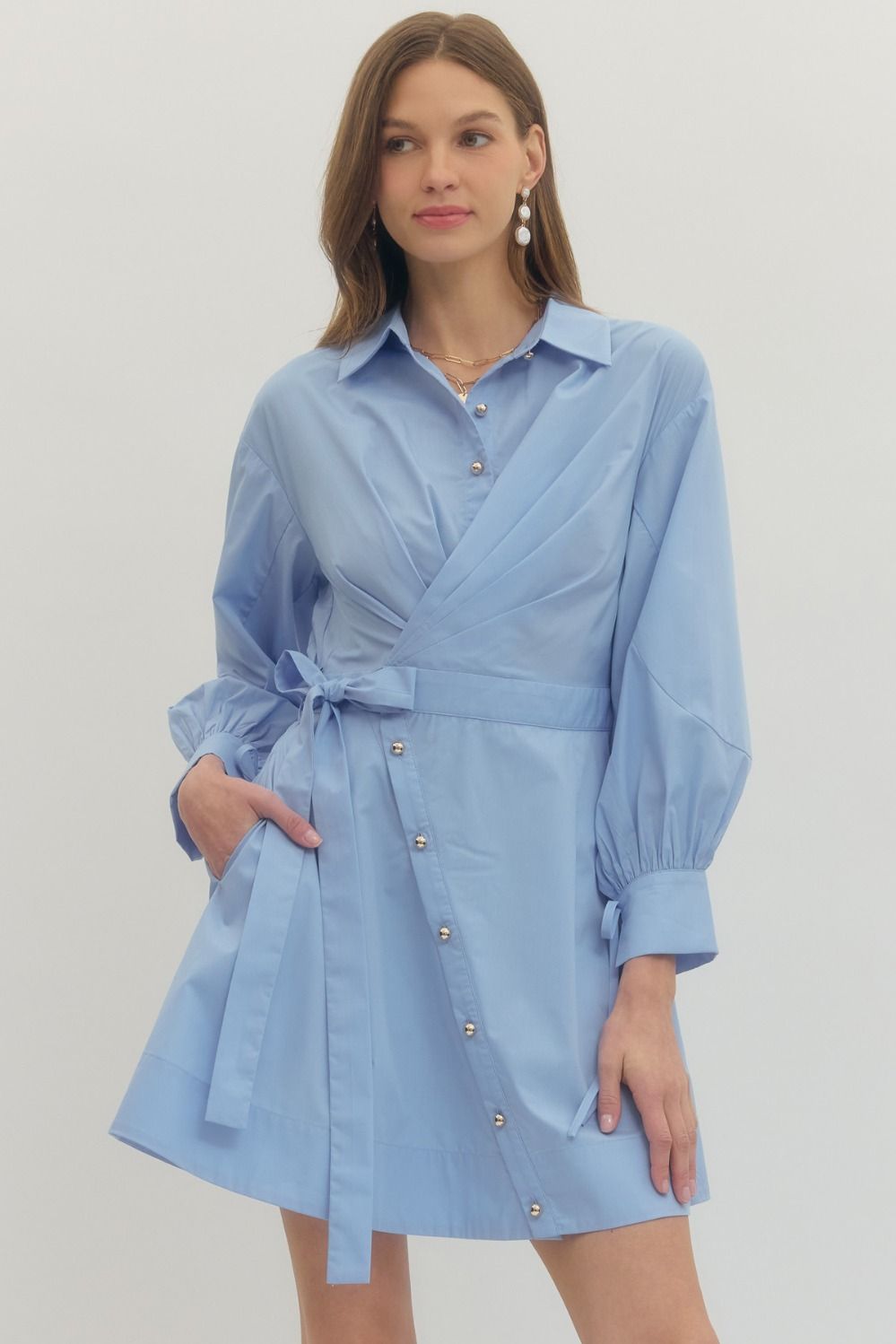CHAMBRAY WRAP DRESS - Pharm Favorites by Economy Pharmacy