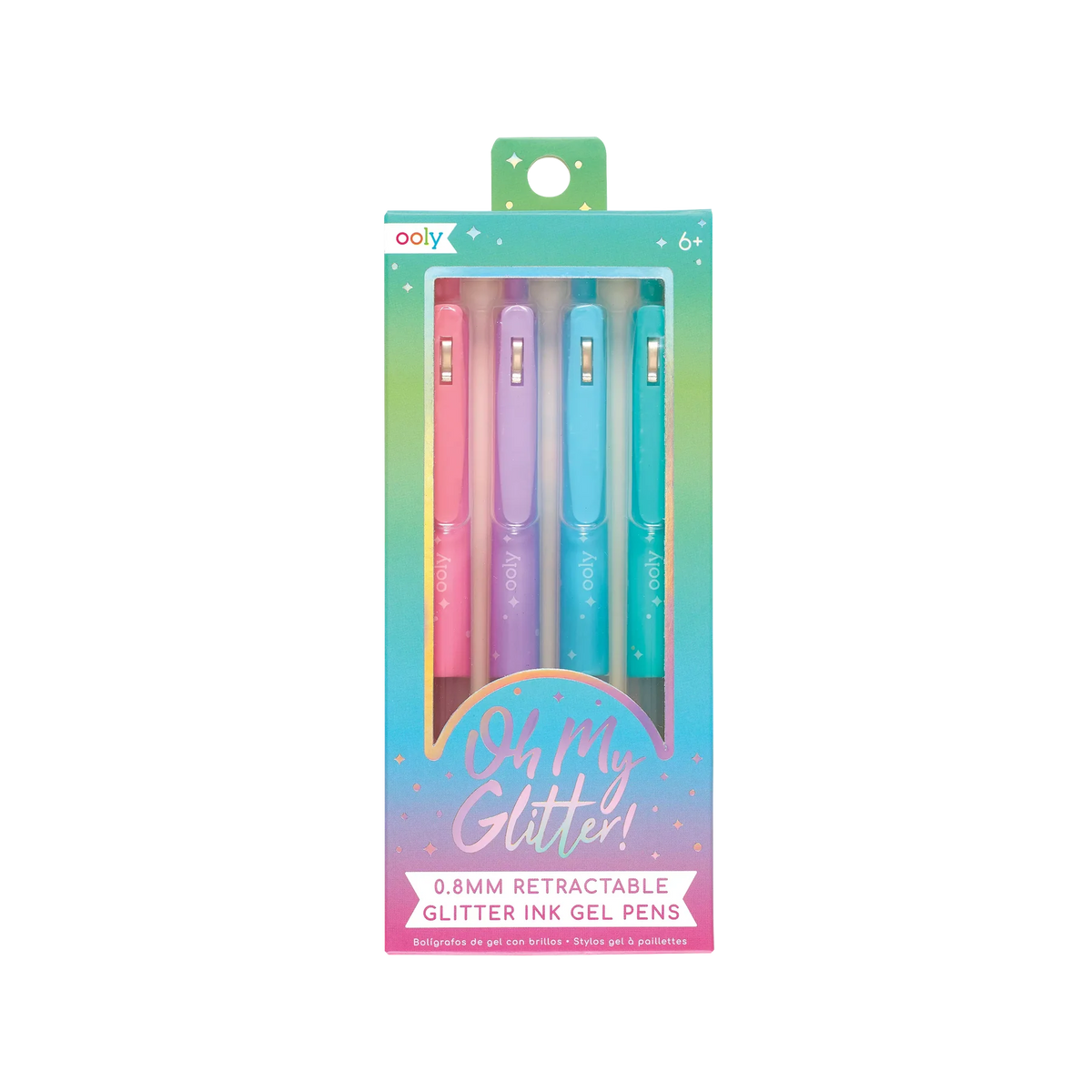 OH MY GLITTER RETRACTABLE GLITTER INK GEL PENS 4PK