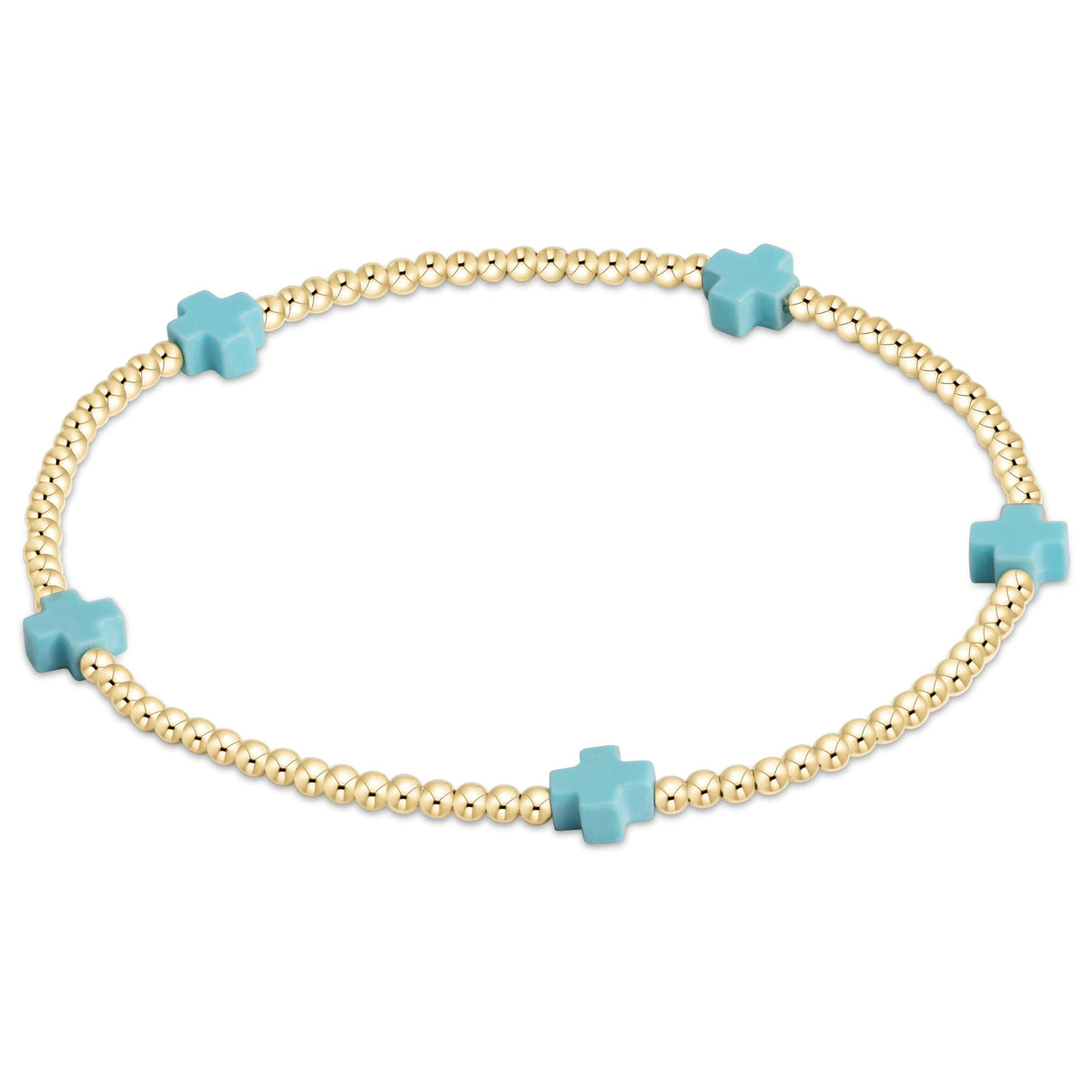 EGIRL SIGNATURE CROSS SMALL 2MM GOLD BRACELET