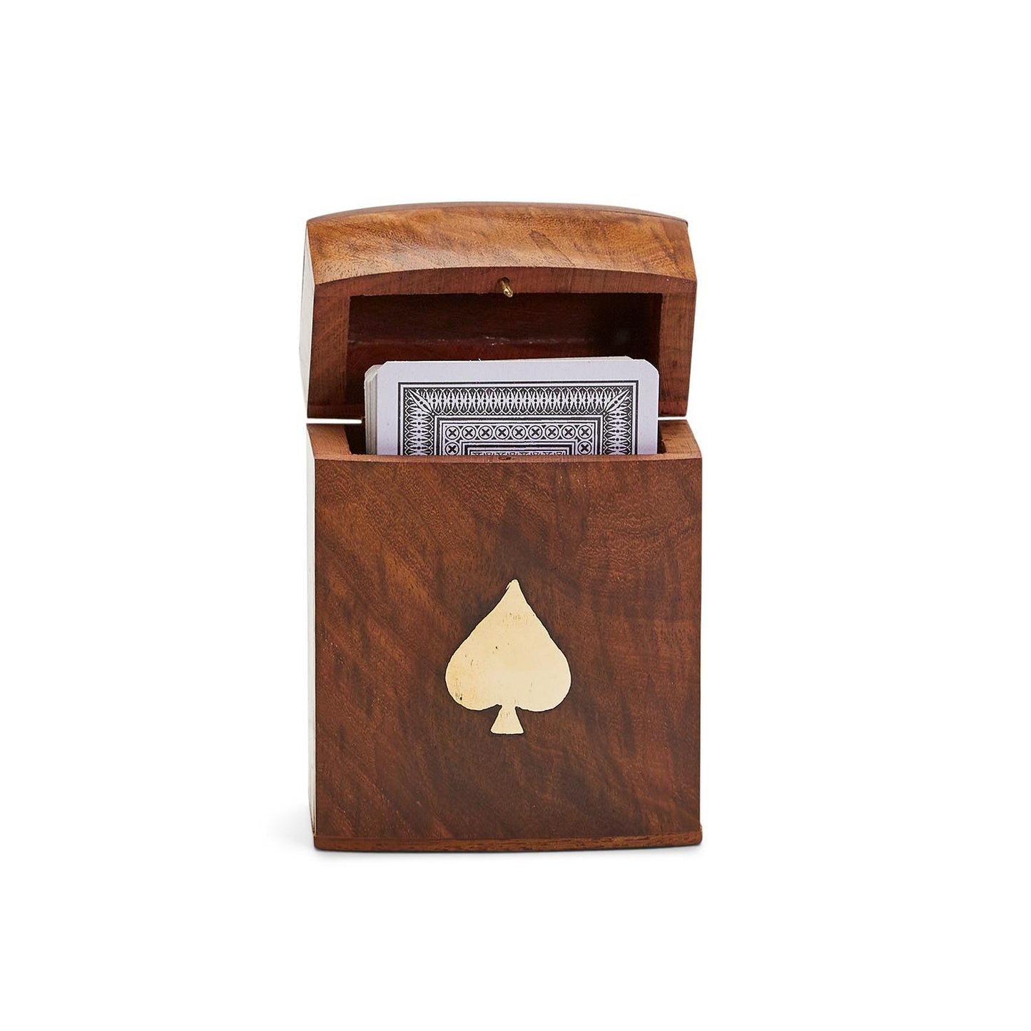 WOOD CRAFTED PLAYING CARD SET IN WOODEN BOX