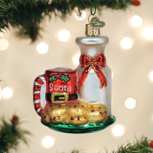 OWC ORNAMENT - SANTA'S MILK & COOKIES