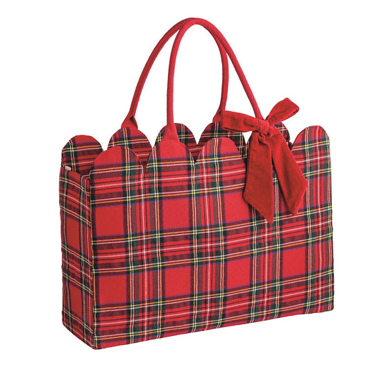 TARTAN SCALLOPED TOTE