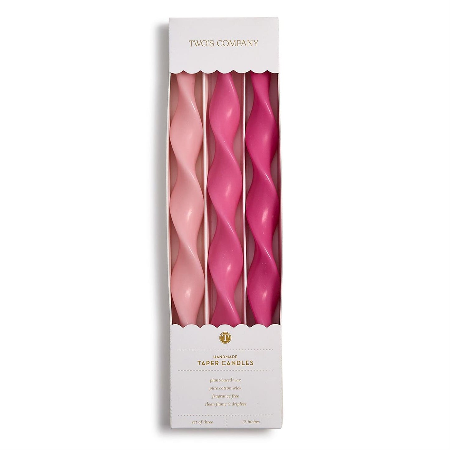 TWIST & GLOW 12" TWIST TAPER CANDLES - SET OF 3