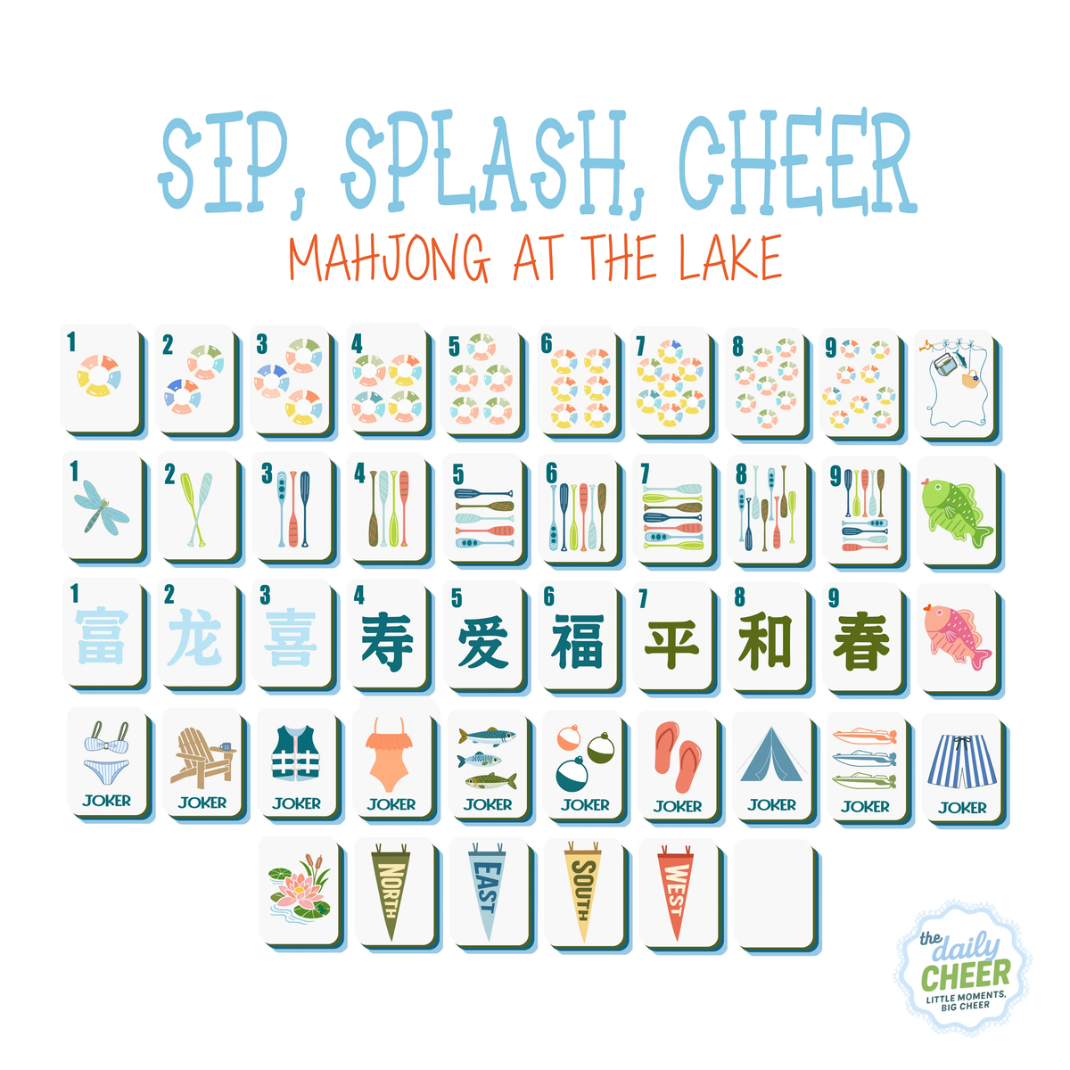 SIP SPLASH CHEER MAHJONG TILES
