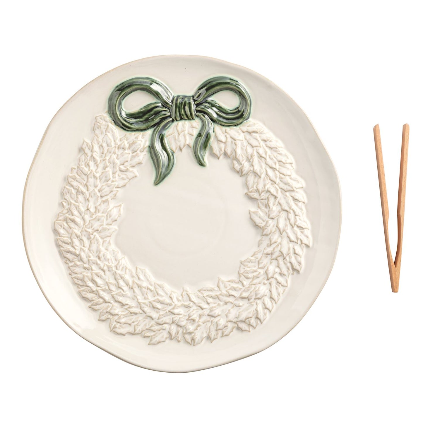 WHITE WREATH COOKIE PLATE SET