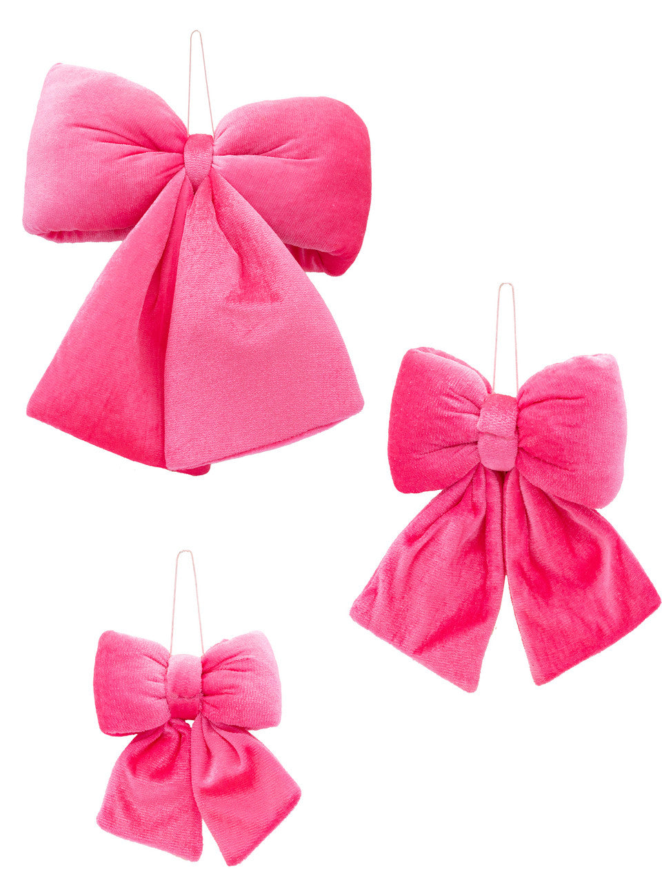 SIMPLY SOUTHERN PINK VELVET BOW ORNAMENT