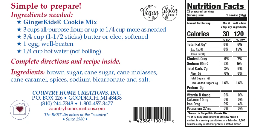 GINGERKIDS COOKIE MIX KIT