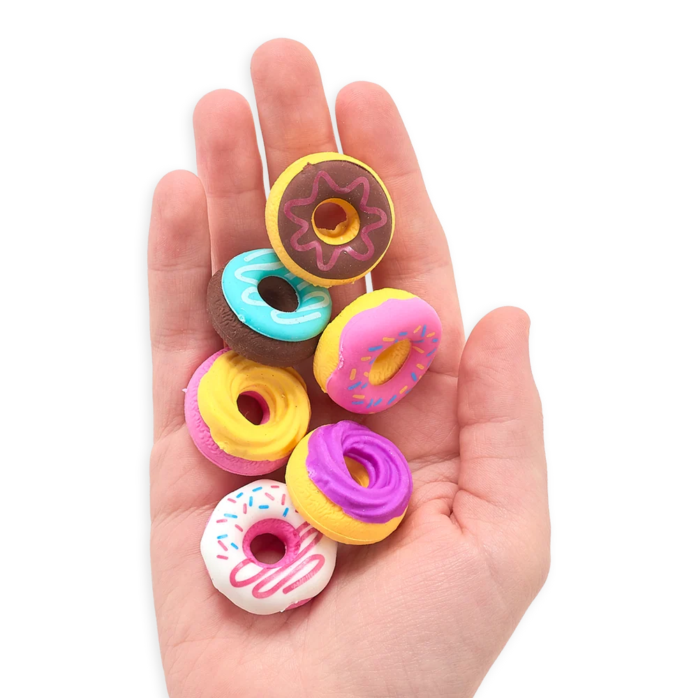 DAINTY DONUTS VANILLA SCENTED PUZZLE ERASERS - SET OF 6