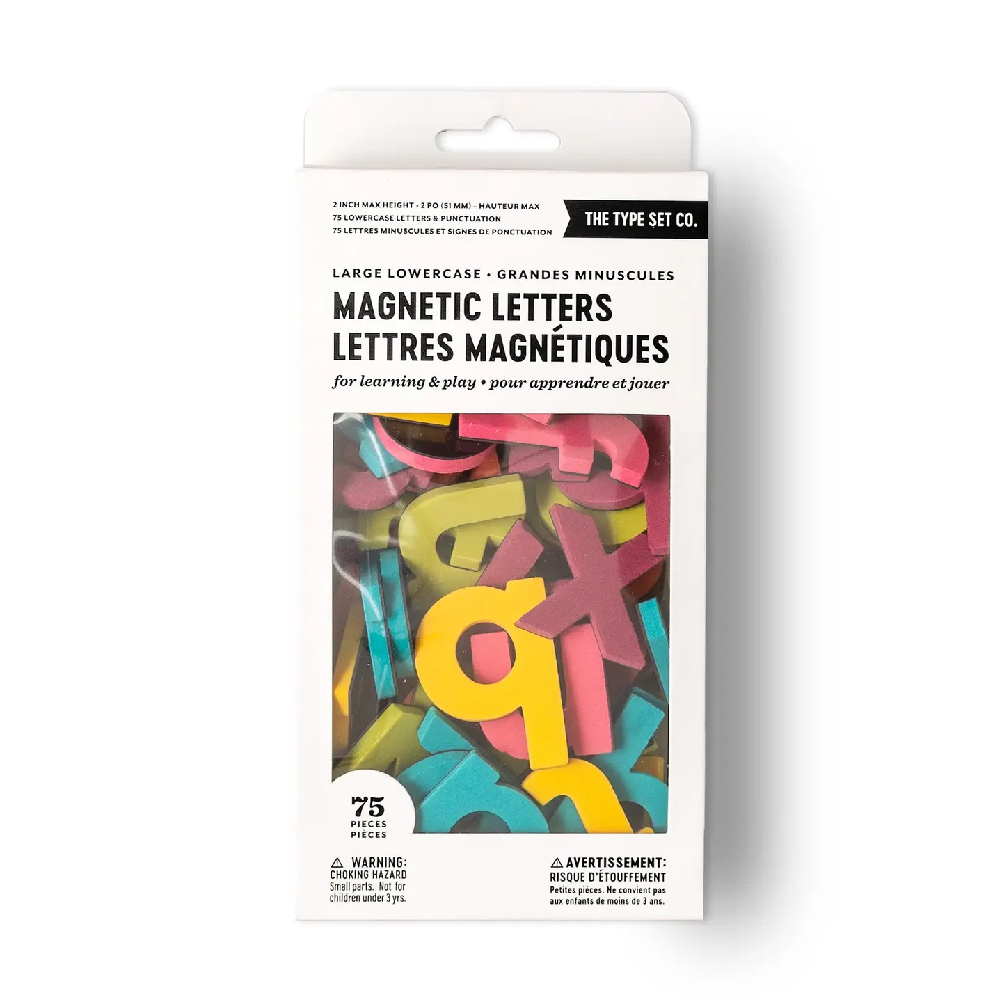 2" LOWERCASE MAGNETIC LETTERS 75PC - RAINBOW POP