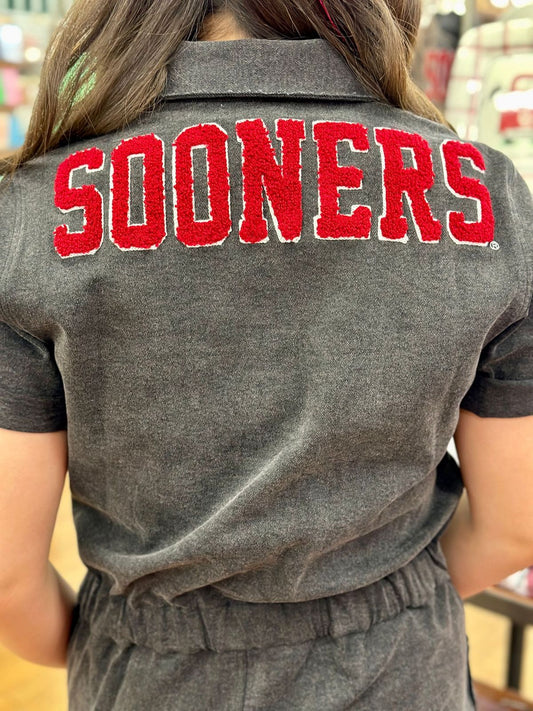 The Sooners Denim Romper - Pharm Favorites by Economy Pharmacy