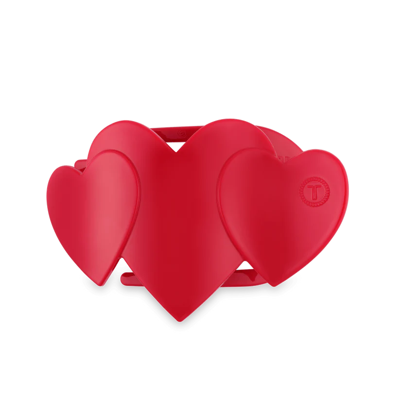 RED HEART TO HEART MEDIUM FLAT HAIR CLIP - Pharm Favorites by Economy Pharmacy